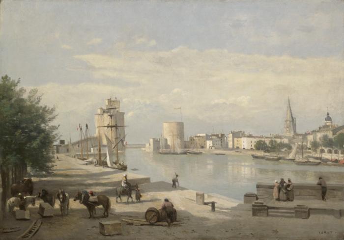 Jean Baptiste Camille  Corot The Harbor of La Rochelle oil painting image